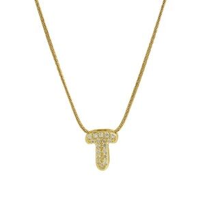 Gold Initial T Necklace